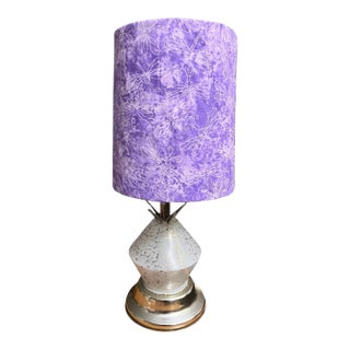 1950s Atomic Table Lamp Mid-Century Modern Lighting, Space Age Details, Blue, Dual Top and Base Light Separately and Together Rocket Lamp Sputnik For Sale