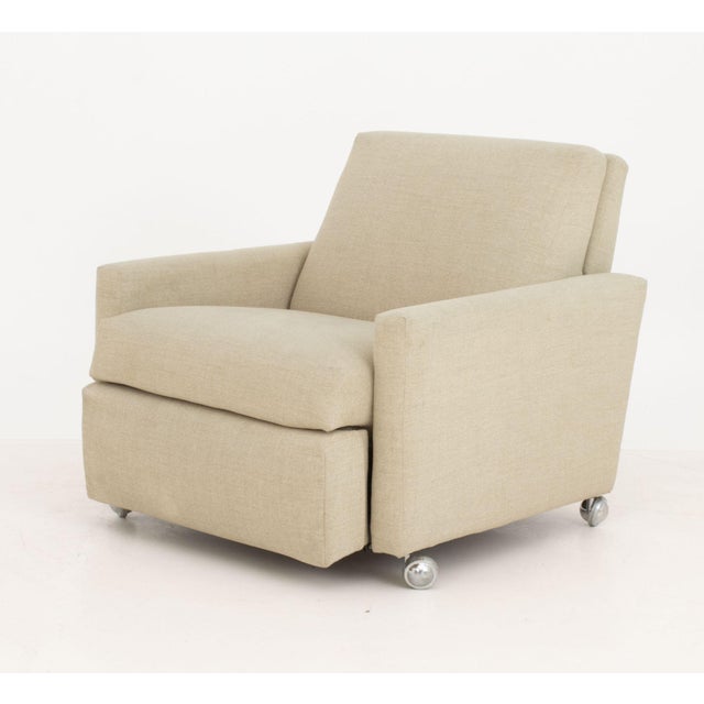 Pair of Modern Wool Upholstered Reclining Chairs For Sale - Image 9 of 12