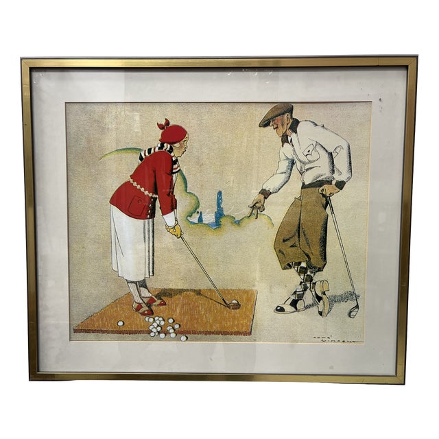 Unknown, The Golf Lesson, 1920s, Lithograph For Sale
