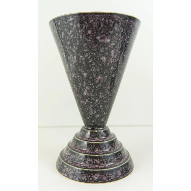 Ceramic 1980s Postmodern Purple Ceramic Vase Signed Larson For Sale - Image 7 of 7