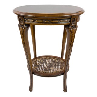 French Early 20th Century Hand-Carved Wooden Guéridon Side Table For Sale