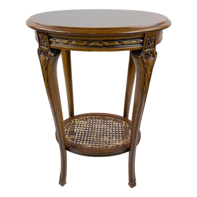 French Early 20th Century Hand-Carved Wooden Guéridon Side Table For Sale