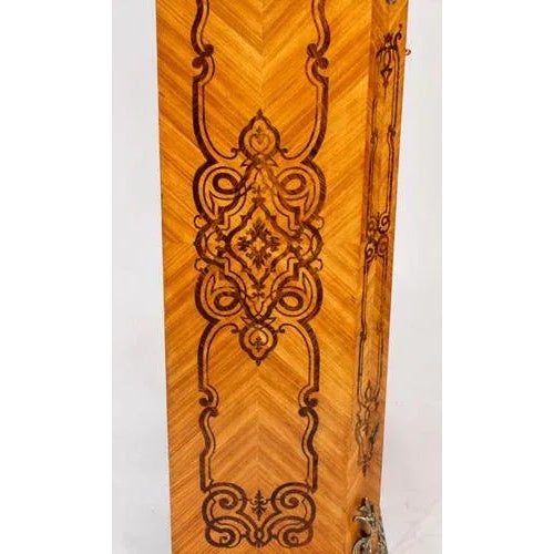 Brown Antique Loius XV Revival Marquetry Kingwood Vitrine Display Cabinet For Sale - Image 8 of 18