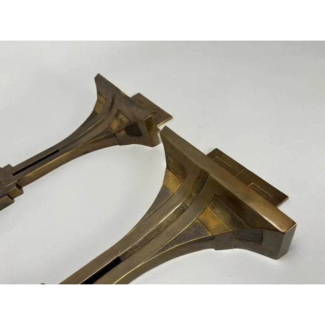 1970s Italian Art Deco Style Wall Lamps in Bronze by Banci, 1970s, Set of 2 For Sale - Image 5 of 8