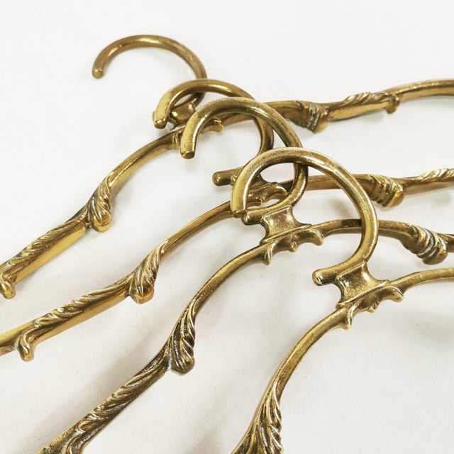 1960s Art Deco Brass Coat Hanger Set, 1960s, Set of 4 For Sale - Image 5 of 9