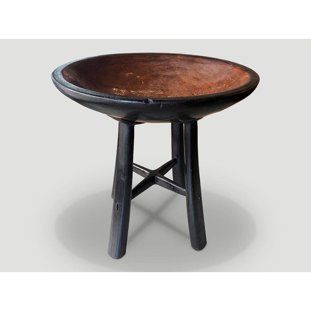 Andrianna Shamaris Mid Century Couture Two Tone Side Table For Sale - Image 4 of 6