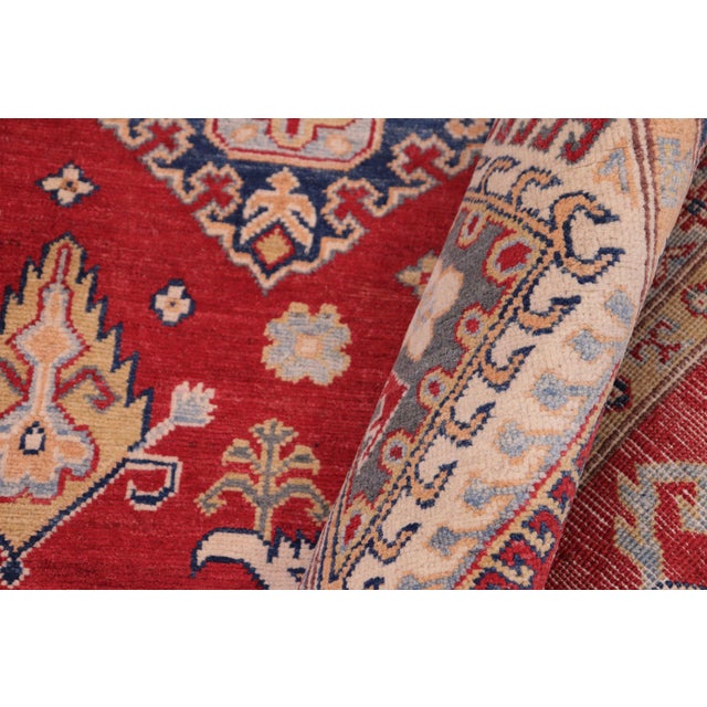 Textile Southwestern Kazak Red/Ivory Wool Rug - 9'0''x12'0'' For Sale - Image 7 of 10