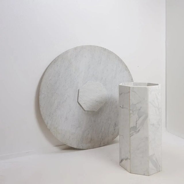 Vintage Round Marble Dining Table, 1970s For Sale - Image 3 of 14