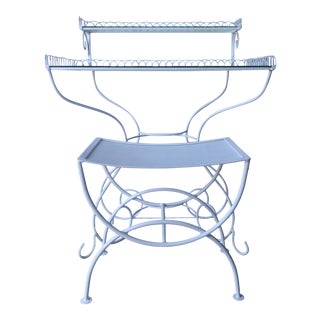 1950s Scrolled Wrought Iron Vanity and Stool - 2 Pieces For Sale
