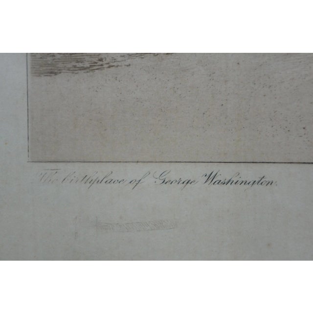 Antique Louise Howland King Signed Birthplace of George Washington Etching 30" For Sale - Image 10 of 11