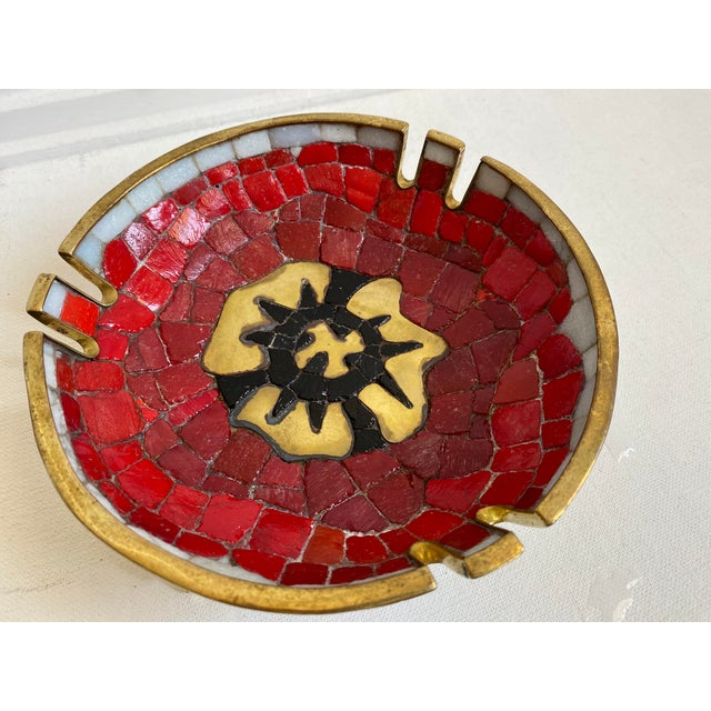 Mid 20th Century Salvador Teran Brass and Glass Decorative Bowl For Sale - Image 5 of 6