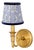 Blue Palm & Navy Velvet Trim Sconce Shade For Sale