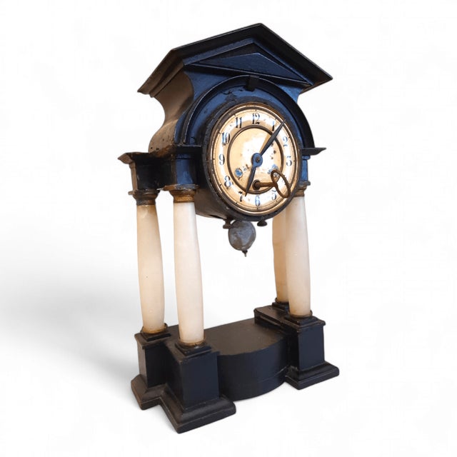 Antique Empire Style Temple Clock, 1820 For Sale - Image 11 of 18