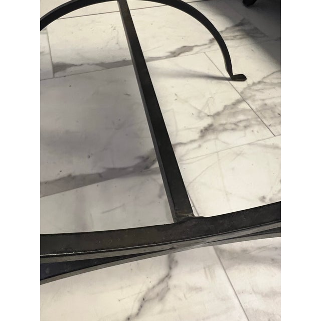 Black Vintage Wrought Iron Curule Style Stool For Sale - Image 8 of 8