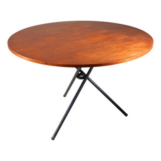 Round Table in Wood and Metal For Sale