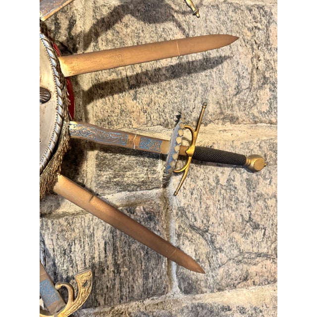 Mid- Century Spanish Toledo Sword & Shield Wall Plaque For Sale In New York - Image 6 of 18