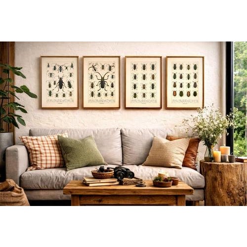 Calwer, Beetles, European Species Plates, 1893, Chromolithographs, Set of 4 For Sale - Image 3 of 9