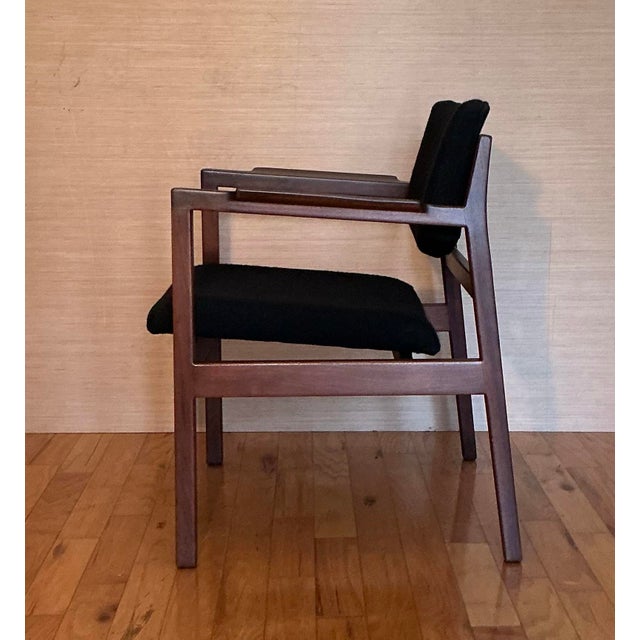 Jens Risom 1960s Jens Risom Design Arm Chair Black Upholstery For Sale - Image 4 of 12