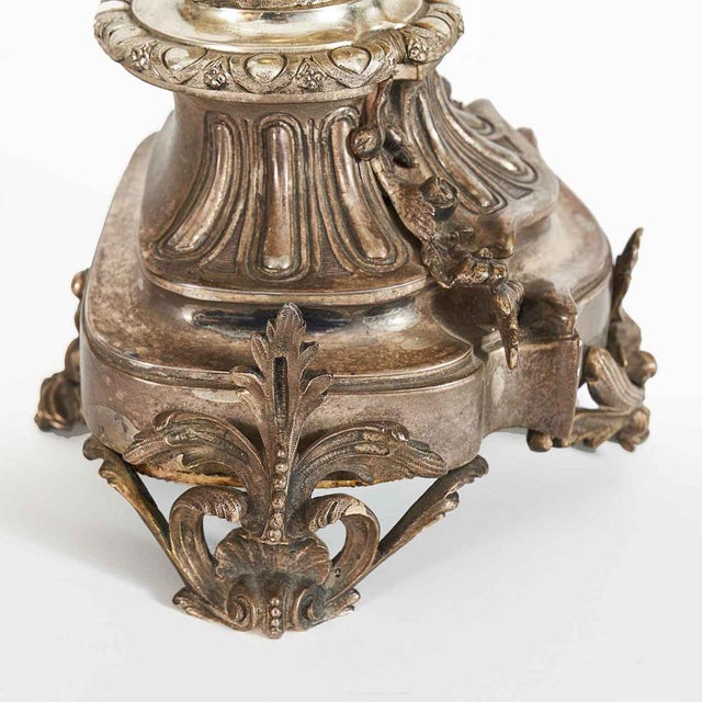 8-Layer Table Candelabras in Silvered and Gilded Bronze, Set of 2 For Sale - Image 9 of 11