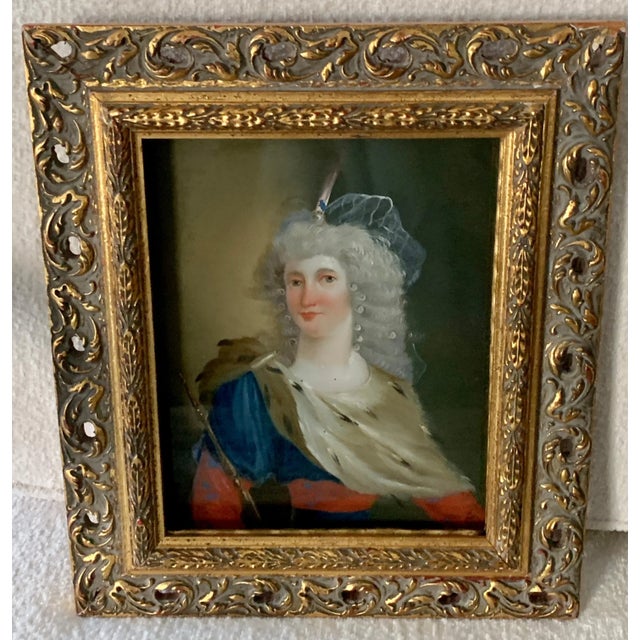 18th Century Reverse Painted Image on Glass For Sale In Los Angeles - Image 6 of 13