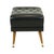 Vintage Black Ottoman with Conical Legs, 1960s For Sale - Image 3 of 11