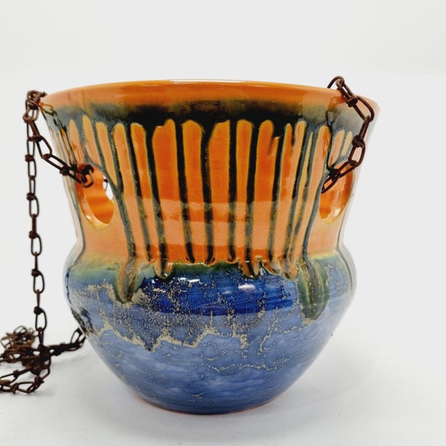 Vintage Studio Ceramic Hanging Planter, 1990s For Sale - Image 3 of 9