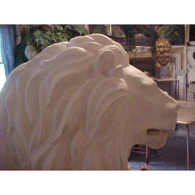 1970s Huge Lifesize Fiberglass Sculpture Reproduction of Dentzel Carousel Lion Offered by Antoinette For Sale - Image 5 of 9