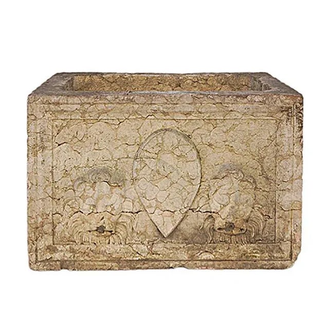 Marble Planter Carved Rosso Verona Marble With Lion Head Motif For Sale In New York - Image 6 of 6