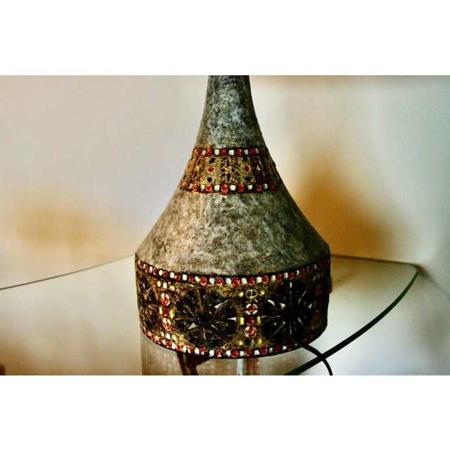 Glazed Ceramic Lamp by Raphael Giarrusso, 1960 For Sale - Image 4 of 9