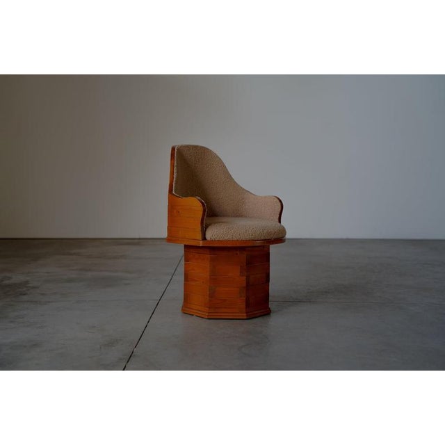 Pine Dining Chairs in Boucle Upholstery, Germany, 1970s, Set of 7 For Sale - Image 15 of 18