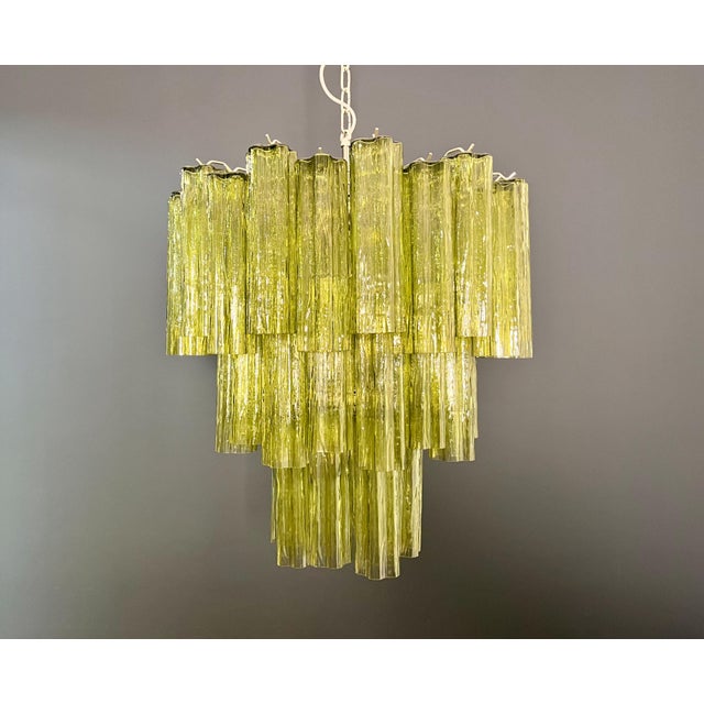 Mid-Century Modern Murano Glass Three-Tier Tube Chandelier, 1990s For Sale - Image 6 of 15
