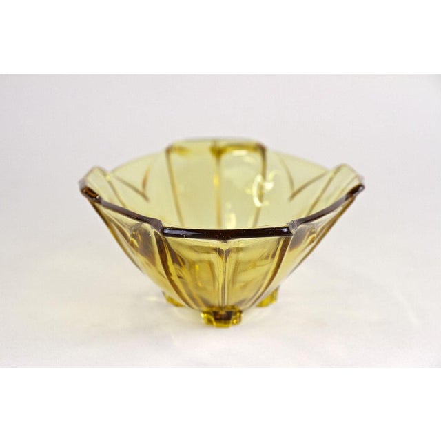Art Deco Amber Colored Glass Jardiniere or Bowl, Austria, 1920s For Sale - Image 9 of 18