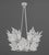 Lalique Champs-Elysees Two Tier Chandelier, twelve lights with molded clear and frosted leaf glass motif on chrome-plated...