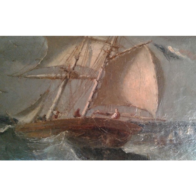 Paul Seignon 19th Century French Marine Oil Painting, Sailing Ship at Sea For Sale - Image 4 of 7