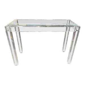 Vintage 1970s Mid-Century Modern Lucite Console Sofa Table