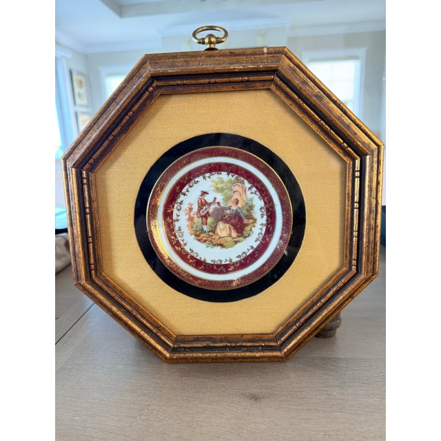 Limoges Fragonard Octagonal Framed Plates For Sale - Image 10 of 11