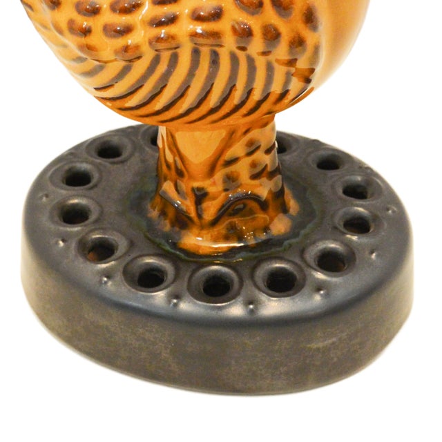 Mid-Century Modern Mid-Century j.c. Seagraves Pottery Bird Flower Holder and Candlestick For Sale - Image 3 of 9