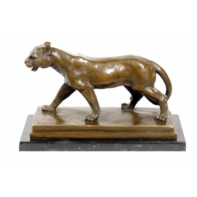 Art Deco Artist, Brown Patinated Panther Sculpture, Bronze For Sale - Image 5 of 6