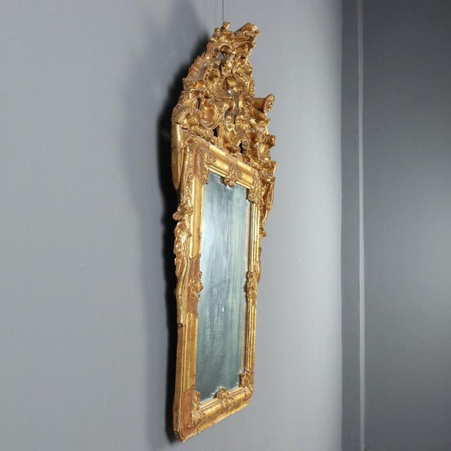 Gilt Wood Wall Mirror For Sale - Image 10 of 13