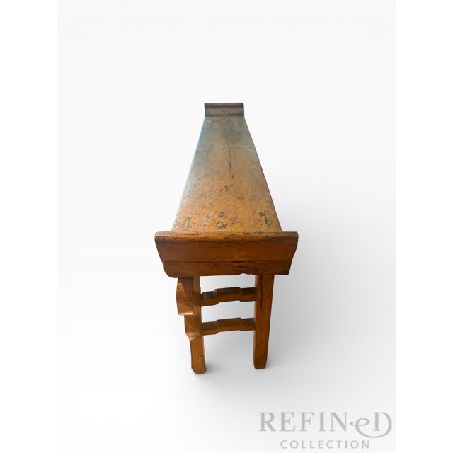 Amber Mid-20th Century Chinese Altar Console Table With Distressed Lacquer Patina For Sale - Image 8 of 14