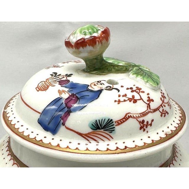 Antique 18th Century First Period Worcester Porcelain Teapot Mandarin Pattern Dr Wall Era For Sale - Image 10 of 16