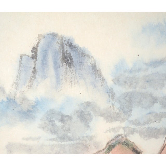 Mid 20th Century Spring Rain - Vertical Chinese Landscape With Waterfalls and Mountains For Sale - Image 5 of 11