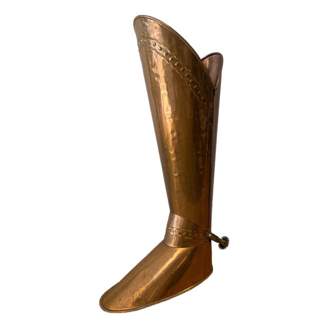 Antique English Copper Boot Umbrella or Stick Stand For Sale