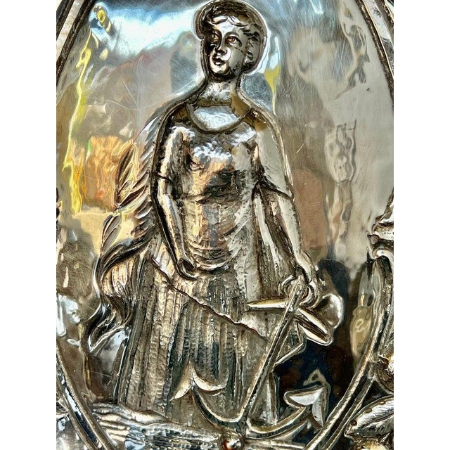 19th Century Pair of AntiqueSilvered Figural Wall Sconces, Europe, 19th Century For Sale - Image 5 of 14