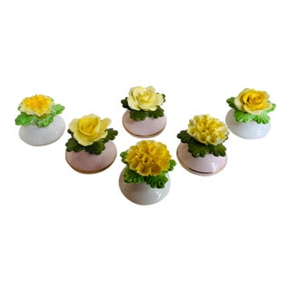Delightful Set of 6 Denton Staffordshire Floral Condiment Shakers For Sale