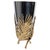 Modern Chrome- and Gold-Plated Metal Vase with Palm Leaf Motif, 20th Century For Sale - Image 5 of 5