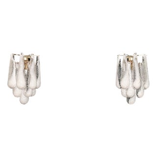 Vintage Glass Petals Drop Wall Sconces, 1990, Set of 2 For Sale