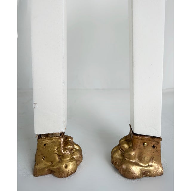 1850s French Empire Armchairs, Fine Gilt Bronze Mounts, Painted and Upholstered For Sale - Image 16 of 18