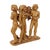 Large and unique sculpture made of solid oak, depicting 3 nude women with an organic background, vintage art object...