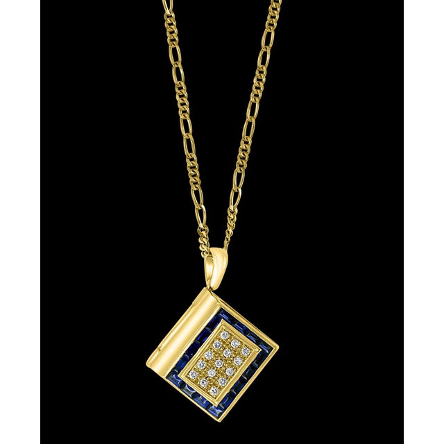 Sapphire & Diamond Photo Frame Book Pendant 8 Mother of Pearl Leaves 18K Gold For Sale - Image 18 of 18